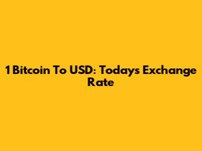 1 Bitcoin To USD: Today's Exchange Rate