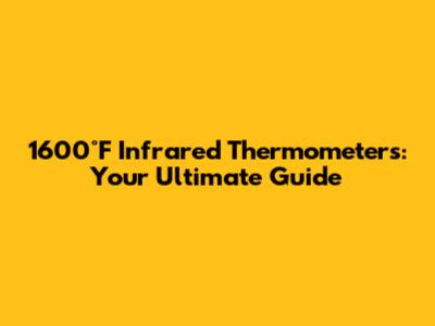 1600°F Infrared Thermometers: Your Ultimate Guide
