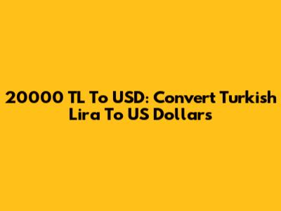 20000 TL To USD: Convert Turkish Lira To US Dollars
