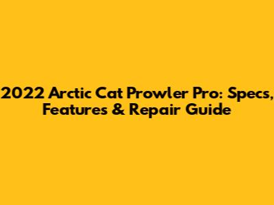 2022 Arctic Cat Prowler Pro: Specs, Features & Repair Guide