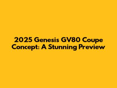 2025 Genesis GV80 Coupe Concept: A Stunning Preview