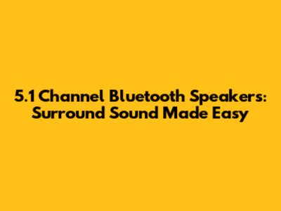 5.1 Channel Bluetooth Speakers: Surround Sound Made Easy