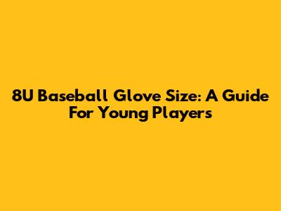 8U Baseball Glove Size: A Guide For Young Players