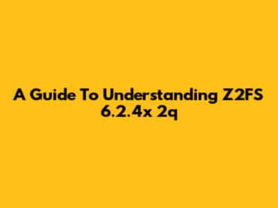 A Guide To Understanding Z2FS 6.2.4x 2q