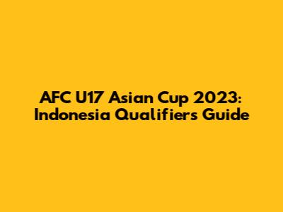 AFC U17 Asian Cup 2023: Indonesia Qualifiers Guide