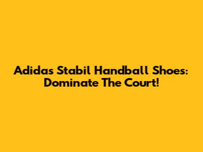 Adidas Stabil Handball Shoes: Dominate The Court!