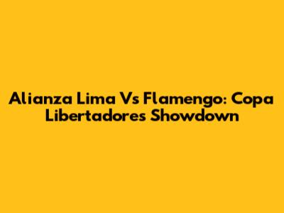 Alianza Lima Vs Flamengo: Copa Libertadores Showdown