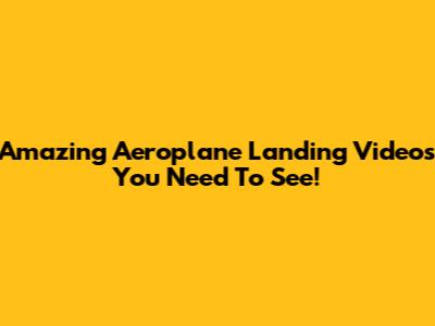 Amazing Aeroplane Landing Videos You Need To See!