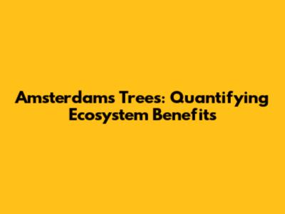 Amsterdam's Trees: Quantifying Ecosystem Benefits