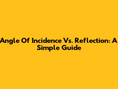 Angle Of Incidence Vs. Reflection: A Simple Guide