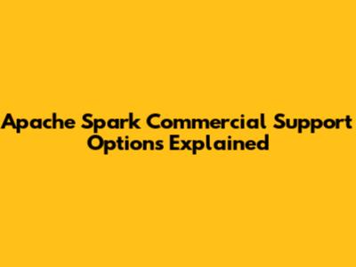 Apache Spark Commercial Support Options Explained