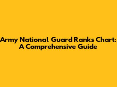 Army National Guard Ranks Chart: A Comprehensive Guide