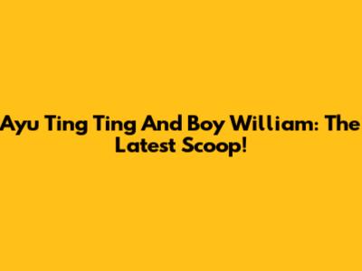 Ayu Ting Ting And Boy William: The Latest Scoop!