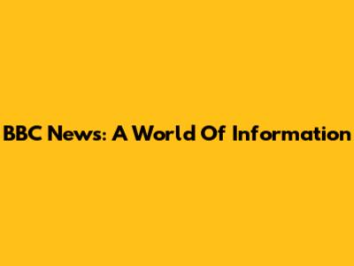 BBC News: A World Of Information