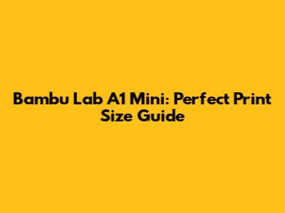 Bambu Lab A1 Mini: Perfect Print Size Guide
