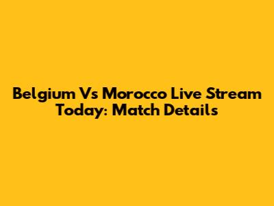 Belgium Vs Morocco Live Stream Today: Match Details
