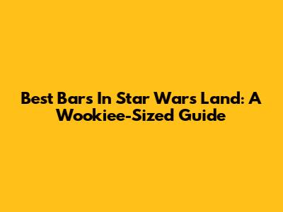 Best Bars In Star Wars Land: A Wookiee-Sized Guide