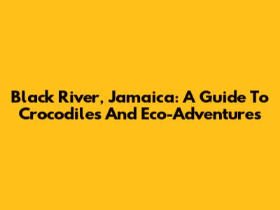 Black River, Jamaica: A Guide To Crocodiles And Eco-Adventures