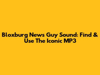 Bloxburg News Guy Sound: Find & Use The Iconic MP3