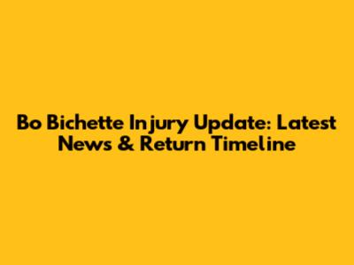 Bo Bichette Injury Update: Latest News & Return Timeline