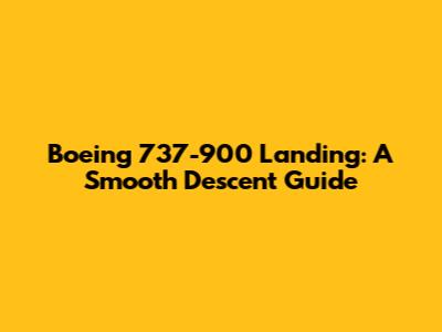 Boeing 737-900 Landing: A Smooth Descent Guide