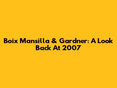 Boix Mansilla & Gardner: A Look Back At 2007