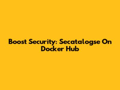Boost Security: Secatalogse On Docker Hub
