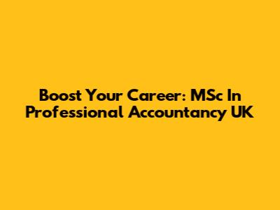 Boost Your Career: MSc In Professional Accountancy UK