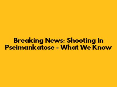 Breaking News: Shooting In Pseimankatose - What We Know