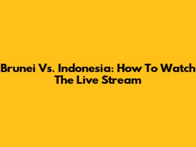Brunei Vs. Indonesia: How To Watch The Live Stream