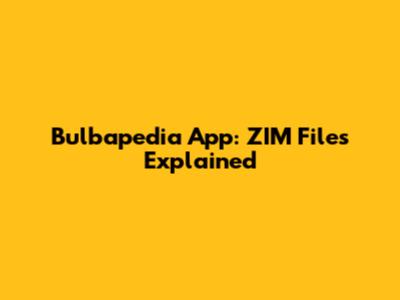 Bulbapedia App: ZIM Files Explained