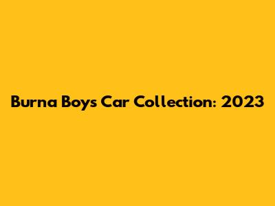 Burna Boy's Car Collection: 2023