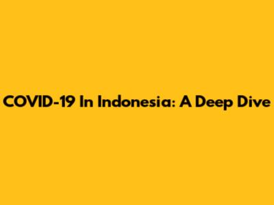 COVID-19 In Indonesia: A Deep Dive