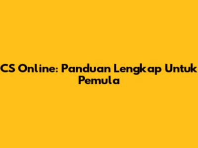 CS Online: Panduan Lengkap Untuk Pemula