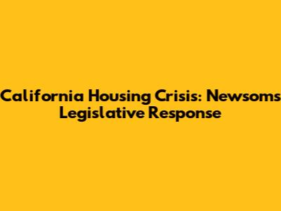 California Housing Crisis: Newsom's Legislative Response