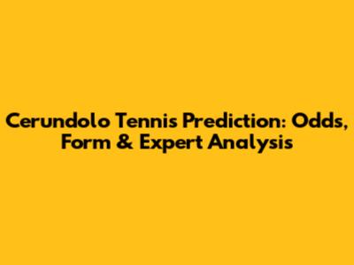 Cerundolo Tennis Prediction: Odds, Form & Expert Analysis