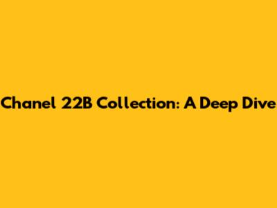 Chanel 22B Collection: A Deep Dive