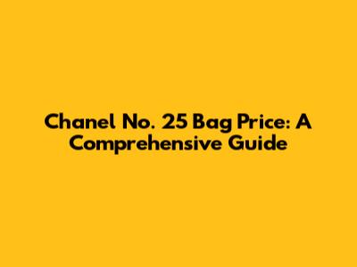 Chanel No. 25 Bag Price: A Comprehensive Guide