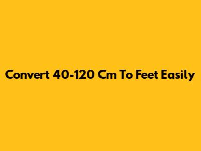 Convert 40-120 Cm To Feet Easily