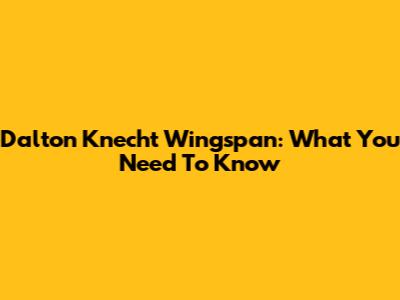 Dalton Knecht Wingspan: What You Need To Know