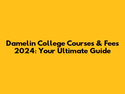 Damelin College Courses & Fees 2024: Your Ultimate Guide