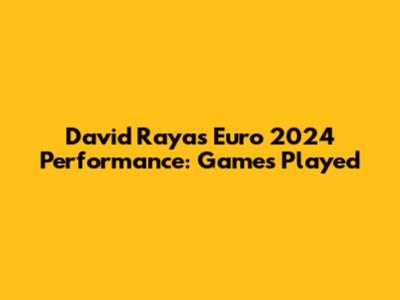 David Raya's Euro 2024 Performance: Games Played