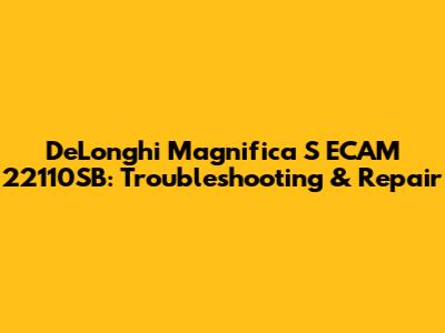DeLonghi Magnifica S ECAM 22110SB: Troubleshooting & Repair
