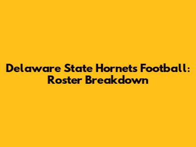 Delaware State Hornets Football: Roster Breakdown