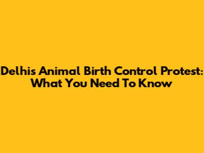 Delhi's Animal Birth Control Protest: What You Need To Know
