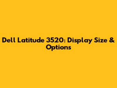 Dell Latitude 3520: Display Size & Options