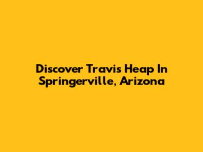 Discover Travis Heap In Springerville, Arizona