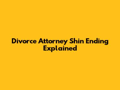 Divorce Attorney Shin Ending Explained