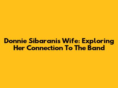 Donnie Sibarani's Wife: Exploring Her Connection To The Band