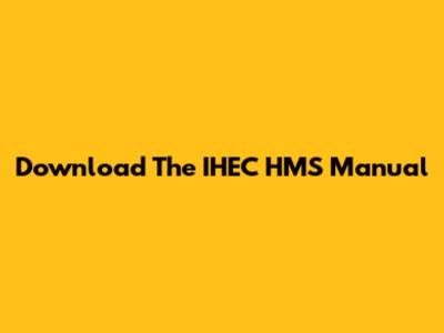 Download The IHEC HMS Manual